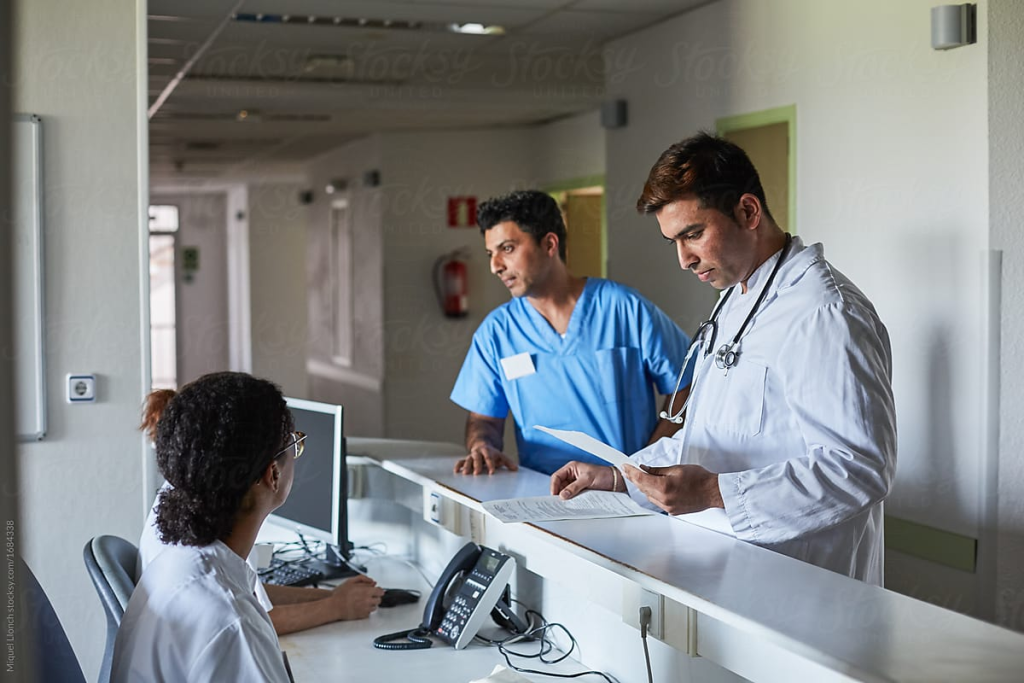 Four medical professionals with better communication than ever with our Clear Converse business phone solutions