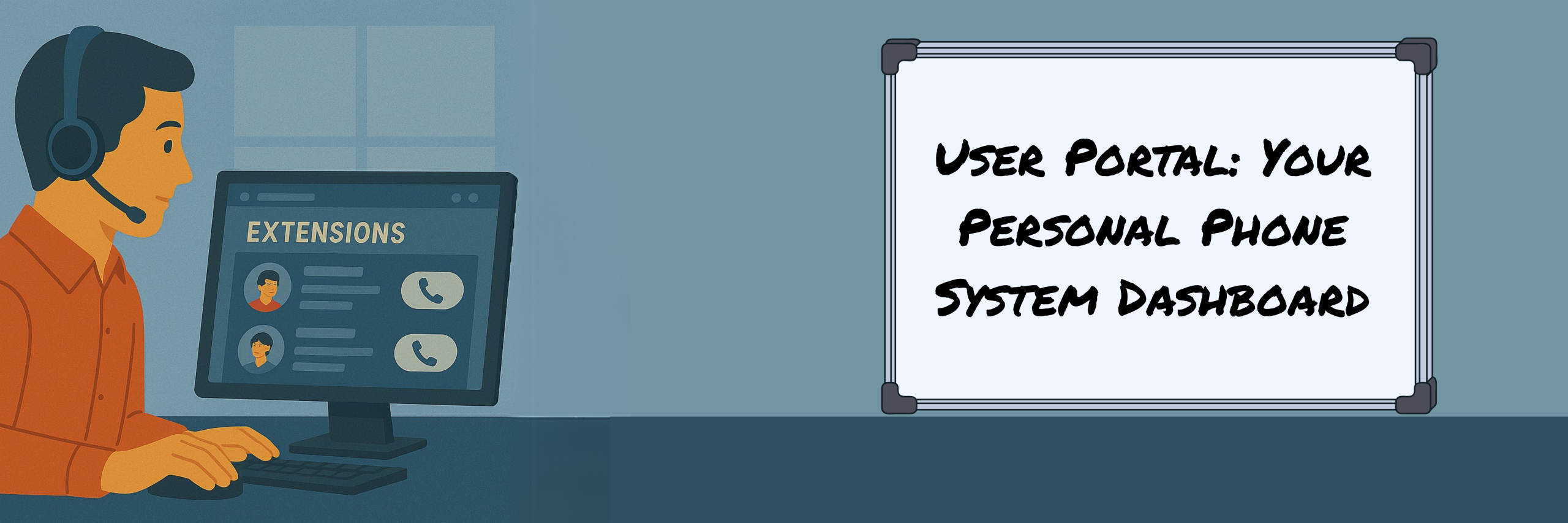 A man using the ClearConverse User Portal which gives you an all-in-one dashboard to manage your phone activity in real time—right from your browser