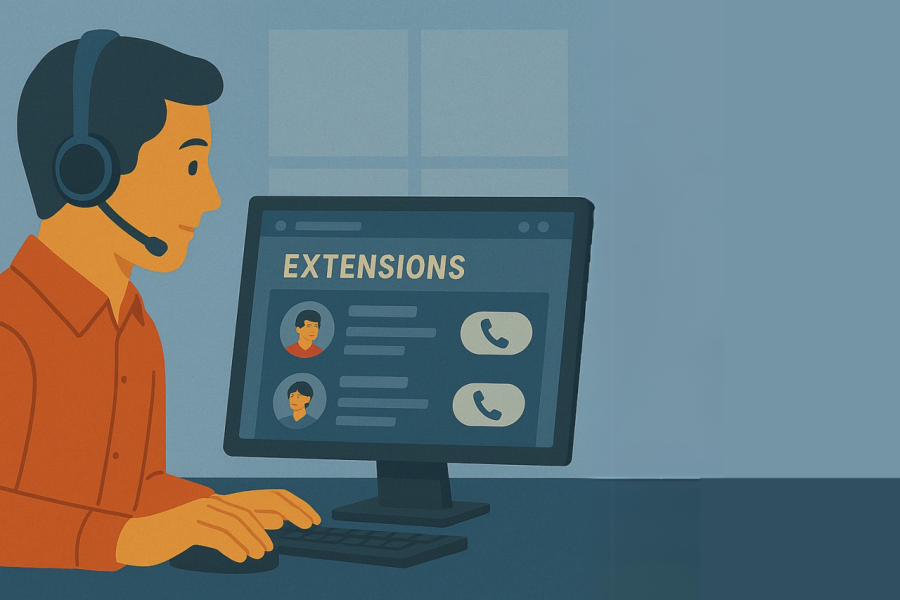 A man using the ClearConverse User Portal which gives you an all-in-one dashboard to manage your phone activity in real time—right from your browser
